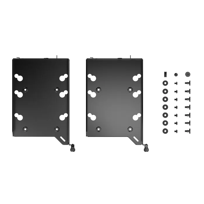 Fractal Design FD-A-TRAY-001 Kit de Bandeja HDD Tipo B - Paquete de 2 - Marco de Instalación Universal para Discos Duros 2.5 y 3.5" - Negro/Acero - Compatible con Define 7/XL