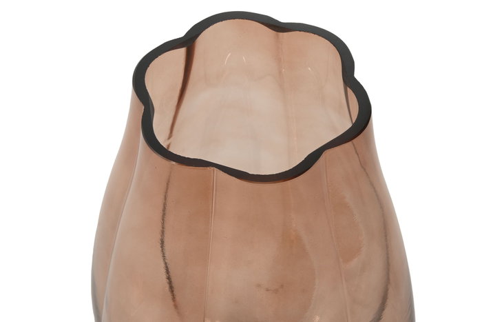 DKD Home Decor Jarrón de Cristal Ámbar 16x16x26 cm