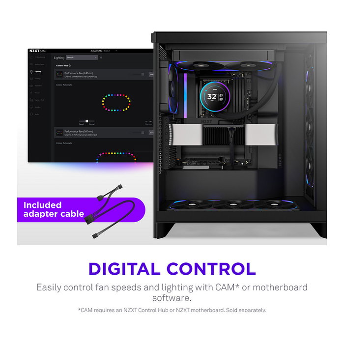 NZXT F280X RGB Single-Frame Negro