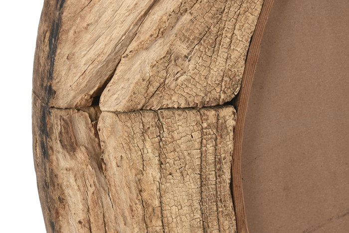 DKD Home Decor Espejo de Madera con Rueda Antigua