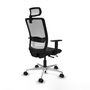 PIQUERAS Y CRESPO Silla de oficina Haches con mecanismo Sincro/Traslack, Negro/Blanco