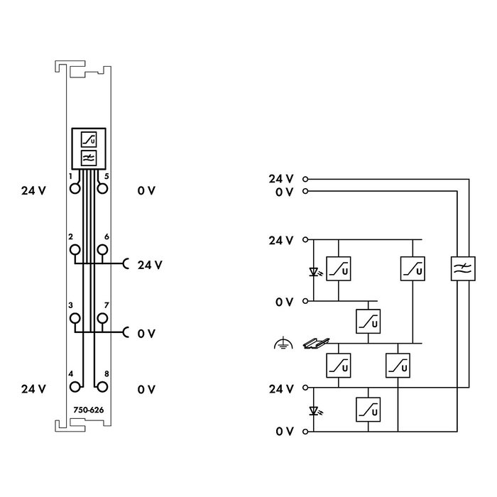 WAGO 750-626 Netzteilfilter 24VDC WAGO 750-626 Netzteilfilter 24VDC