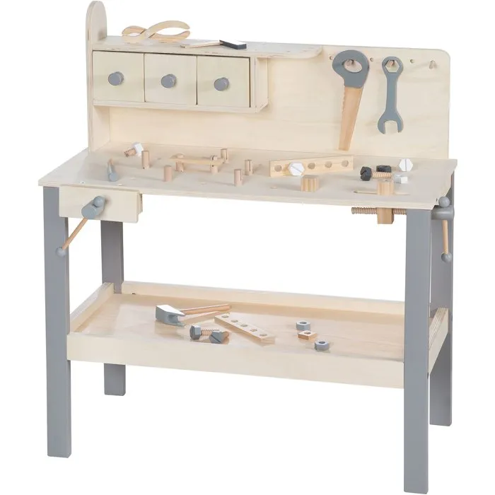 Roba Banjo de trabajo de madera con herramientz kit para niños - Gran superficie y estante - ROB4005317322926 Roba Banjo de trabajo de madera con herramientz kit para niños - Gran superficie y estante - ROB4005317322926