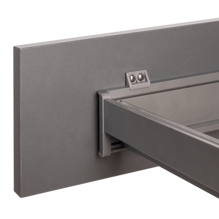 Emuca Bastidor con guías de cierre suave y extracción total para accesorios de armario Quartz, 562-588mm, Aluminio y Plástico, Titanio