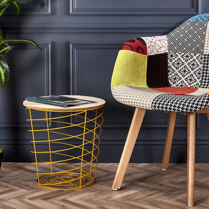 Home Deco Factory Silla Butaca Tela Patchwork