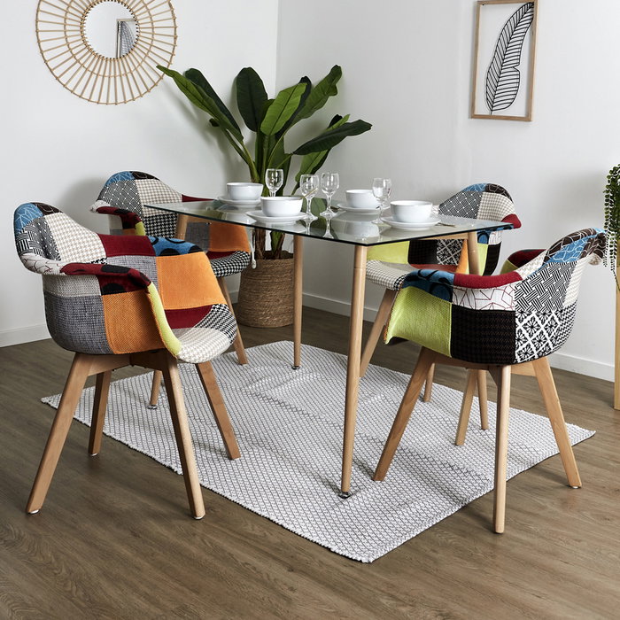 Home Deco Factory Silla Butaca Tela Patchwork