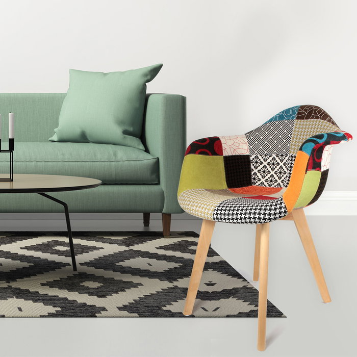 Home Deco Factory Silla Butaca Tela Patchwork
