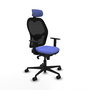 PIQUERAS Y CRESPO Silla de oficina Jorquera con mecanismo Sincro, Azul claro y Negro