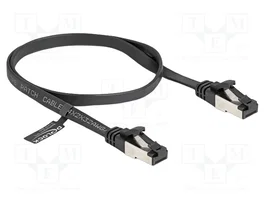 DeLOCK Cable de parcheo plano RJ45 Cat.8.1 0,5 m Negro