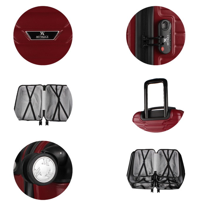 Zoozie Bags 6025 Maleta Rojo Claret Grande 75cm ABS 100L Zoozie Bags 6025 Maleta Rojo Claret Grande 75cm ABS 100L