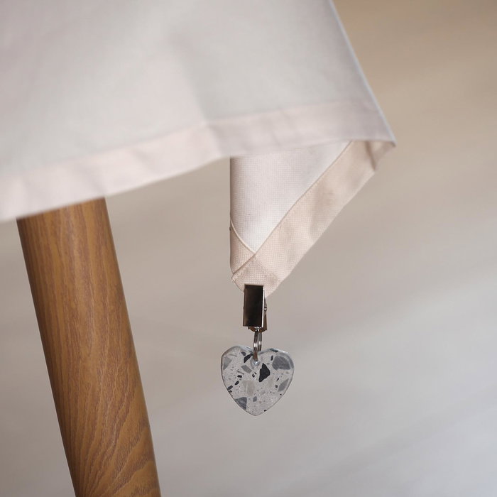 Versa Set 4 Pesos Mantel Corazón 7 cm x 4 cm, Metal, Plástico, Aleación de Zinc (2 Unidades)