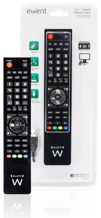 Ewent EW1570 Mando TV 4 en 1 Programable para Cable Ewent EW1570 Mando TV 4 en 1 Programable para Cable