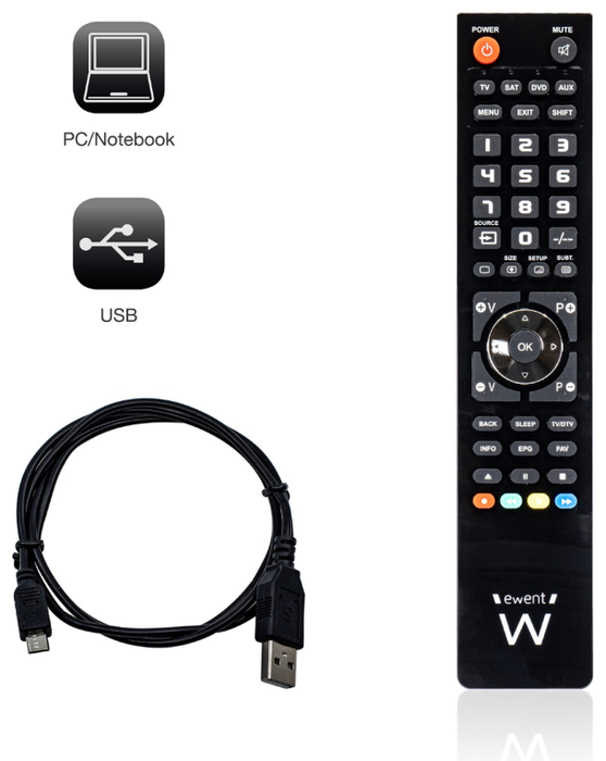 Ewent EW1570 Mando TV 4 en 1 Programable para Cable Ewent EW1570 Mando TV 4 en 1 Programable para Cable