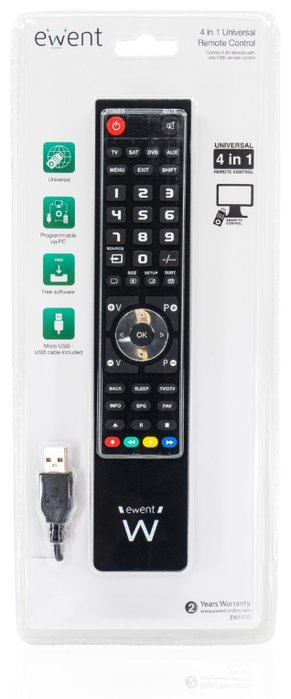 Ewent EW1570 Mando TV 4 en 1 Programable para Cable Ewent EW1570 Mando TV 4 en 1 Programable para Cable