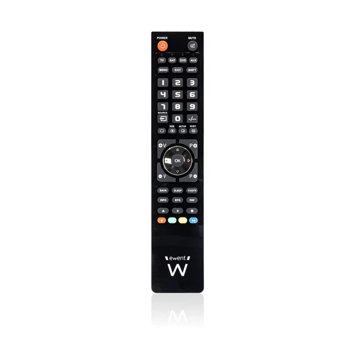 Ewent EW1570 Mando a Distancia Universal Programable 4 en 1 para TV, DTT, SAT, Blu-ray, Proyector, Barra de Sonido, Programable por Cable Micro USB a USB