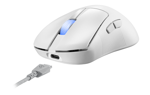 Asus ROG Keris II Ace Wireless AimPoint Ratón Inalámbrico Mano Derecha RF + Bluetooth + USB Tipo-A Óptico 42000 DPI 90MP03N0-BMUA10 Blanco