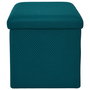Home Deco Factory Caja-Puf Plegable Atom Azul MDF Poliéster 38x38x38 cm