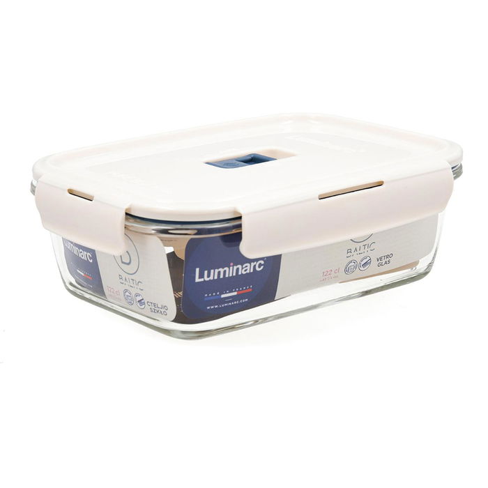 Recipiente Rectangular Hermético Vidrio Baltic Luminarc 19x13x7,3 cm-122 cL (6 Unidades)