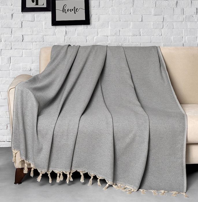L'essentiel linge de maison Funda de Sofá 230 Gris Algodón 100% 170 x 230 cm