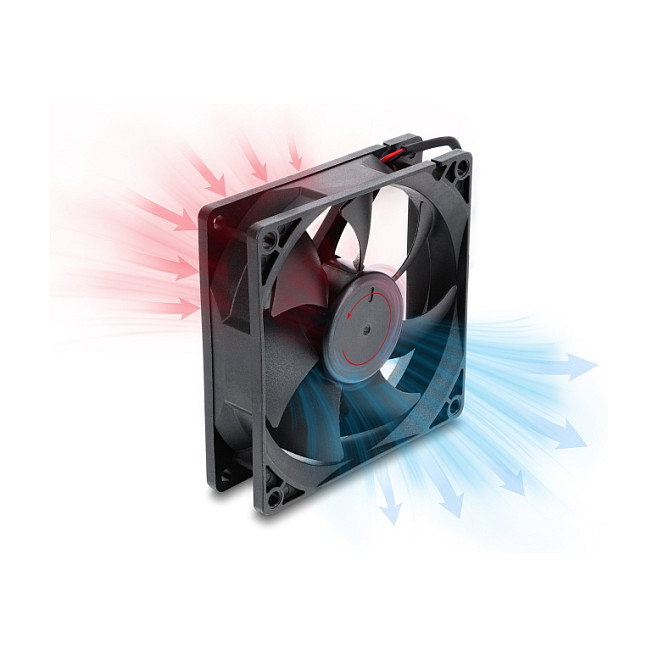 DeLOCK Ventilador axial 48 V DC, 92 x 92 x 25 mm, 2 pines, negro