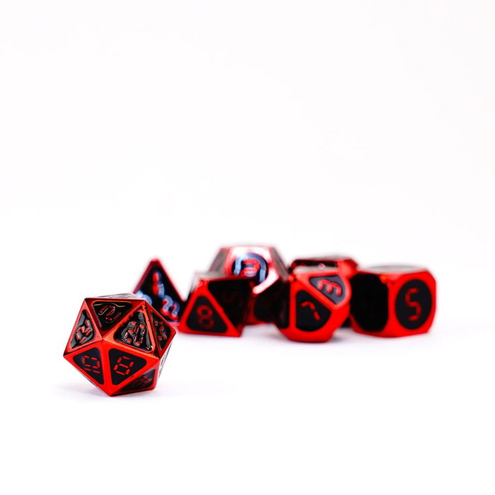 FanRoll Pack de Dados Red with Black Enamel (7) FanRoll Pack de Dados Red with Black Enamel (7)