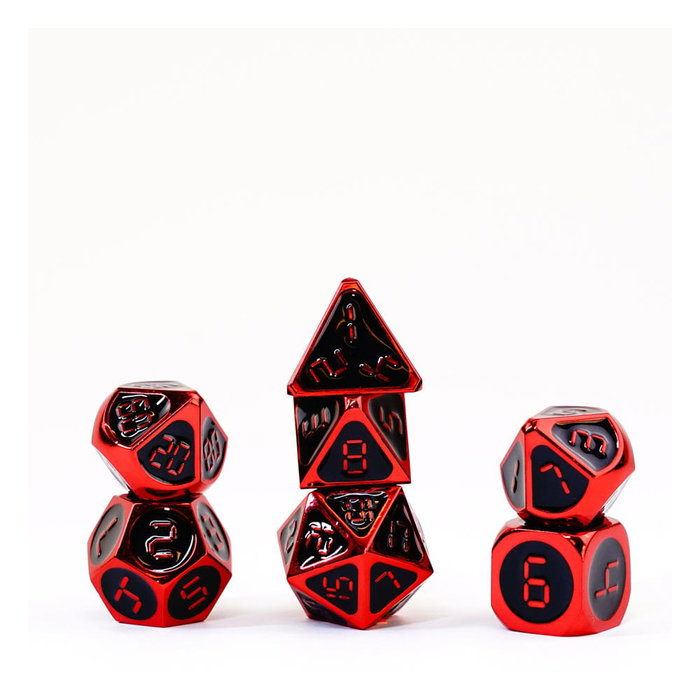 FanRoll Pack de Dados Red with Black Enamel (7) FanRoll Pack de Dados Red with Black Enamel (7)