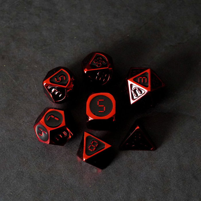 FanRoll Pack de Dados Red with Black Enamel (7) FanRoll Pack de Dados Red with Black Enamel (7)
