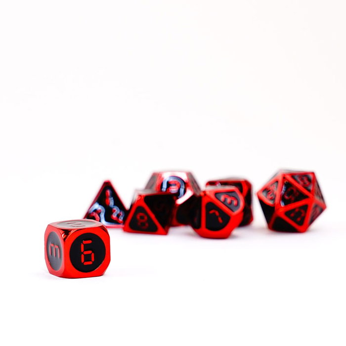 FanRoll Pack de Dados Red with Black Enamel (7) FanRoll Pack de Dados Red with Black Enamel (7)