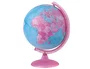 Globo Terraqueo Blanca Modelo Pink Con Luz Diametro 26 Cm Esfera Fisica Y Politica