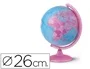 Globo Terraqueo Blanca Modelo Pink Con Luz Diametro 26 Cm Esfera Fisica Y Politica