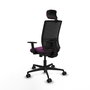 PIQUERAS Y CRESPO Silla de oficina Yunquera con mecanismo Sincro/Traslack Morado y Negro