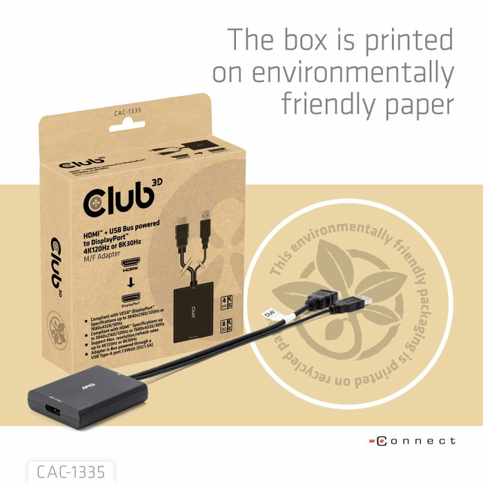 Club3D Adaptador HDMI + MicroUSB a DisplayPort 4K 120Hz Activo CAC-1335 Macho/Hembra Negro Club3D Adaptador HDMI + MicroUSB a DisplayPort 4K 120Hz Activo CAC-1335 Macho/Hembra Negro