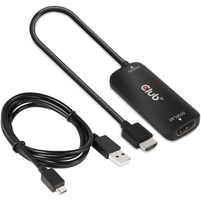 Club3D Adaptador HDMI + MicroUSB a DisplayPort 4K 120Hz Activo CAC-1335 Macho/Hembra Negro Club3D Adaptador HDMI + MicroUSB a DisplayPort 4K 120Hz Activo CAC-1335 Macho/Hembra Negro