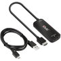 Club3D Adaptador HDMI + MicroUSB a DisplayPort 4K 120Hz Activo CAC-1335 Macho/Hembra Negro