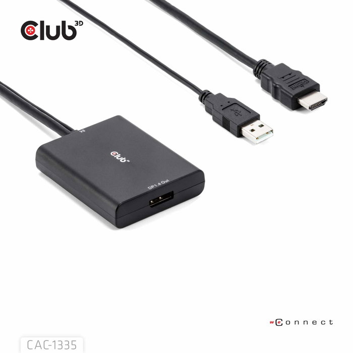 Club3D Adaptador HDMI + MicroUSB a DisplayPort 4K 120Hz Activo CAC-1335 Macho/Hembra Negro Club3D Adaptador HDMI + MicroUSB a DisplayPort 4K 120Hz Activo CAC-1335 Macho/Hembra Negro