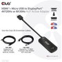 Club3D Adaptador HDMI + MicroUSB a DisplayPort 4K 120Hz Activo CAC-1335 Macho/Hembra Negro