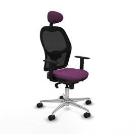 PIQUERAS Y CRESPO Silla de oficina Jorquera con mecanismo Sincro, Morado y Negro