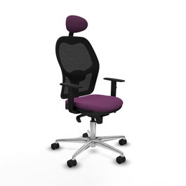 PIQUERAS Y CRESPO Silla de oficina Jorquera con mecanismo Sincro, Morado y Negro