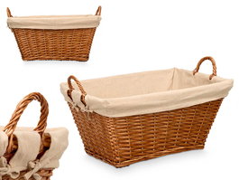 Kipit Cesto Asa Rectangular Mimbre 65x35x43 cm Natural (Set de 6)