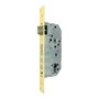 Micel Cre13 - Cerradura de embutir para perfil europeo, entrada 50mm entre ejes 85mm, acabado latonado, para puertas de madera