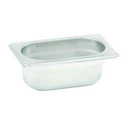 DBMARK - GNP19065 - Cubeta GN 1/9 de acero inoxidable. Tamaño 10,8 x 17,6 cm. Profundidad 6,5 cm. Capacidad 0,6 L. - Venta 1 unidad