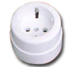 Electricidad Base Enchufe Superficie Redonda con TT 50009-90809
