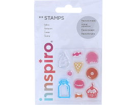 Innspiro Set de sellos acrílicos Dulces 5,3x6cm