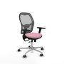 PIQUERAS Y CRESPO Silla de oficina Jorquera Rosa y Gris con Mecanismo Sincro/Traslack