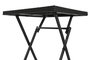 DKD Home Decor Mesa Negra Set de 3 Piezas Ratán Sintético y Acero 58 x 71.5 x 58 cm