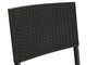 DKD Home Decor Mesa Negra Set de 3 Piezas Ratán Sintético y Acero 58 x 71.5 x 58 cm