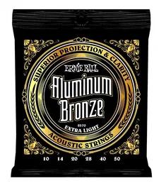 ERNIEBALL Juego de Cuerdas Acústicas Aluminum Bronze Extra Light 10-50