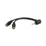 ROLINE Adaptador de audio 3,5mm 4 polos (Micrófono+Altavoz), Negro, 15 cm