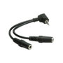 ROLINE Adaptador de audio 3,5mm 4 polos (Micrófono+Altavoz), Negro, 15 cm