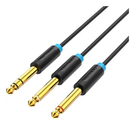 Vention Cable de Audio BATBH 6.35mm TRS Macho a Doble 6.35mm Macho 2m